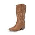 thumbnail image 3 of DREAM PAIRS Women's Western Cowboy Cowgirl Boots Square Toe Embroidery Mid Calf Booties, 3 of 5