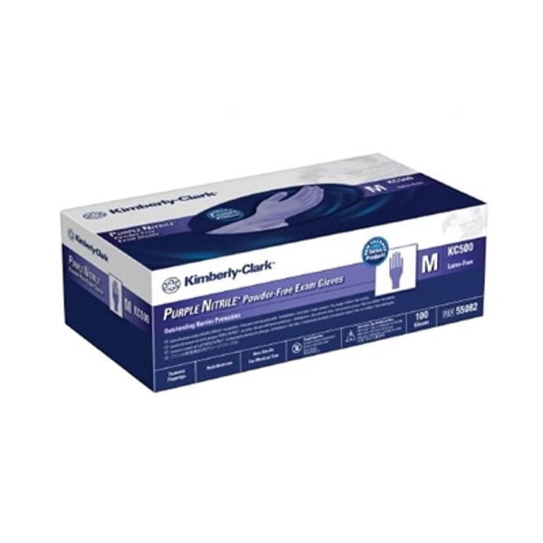 Halyard Safety 55082 Medium Purple Nitrile Gloves, Powder Free