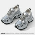thumbnail image 5 of CMR CHAMARIPA Women's Height Increasing Shoes - Silver Microfiber Platform Sneakers 10CM / 3.94 Inches, 5 of 9