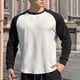 thumbnail image 5 of pstuiky manga larga para hombre, Suéter informal de moda para hombre, color liso, manga larga y cuello redondo. camisetas de hombre s, 5 of 5