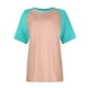 thumbnail image 4 of mfyjkho Tops Elegantes Para Mujer, Suéter De Cuello Redondo Y Manga Corta Con Estampado En Contraste Para Mujer. Tops Para Salir Xxxxxl, 4 of 5