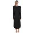 thumbnail image 2 of EFINNY Women's Nightgowns Long Sleeve Button Down Nightshirt V-Neck Loungewear Pajama Dress for Maternity Nursing Breastfeeding Delivery Labor Gown, 2 of 6