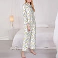 thumbnail image 3 of Goofa Floral Printed Women’s 2 Piece Pajama Set Super,Pajamas Women's Long Sleeve Sleepwear Soft Button Down Loungewear Pjs Lounge Set Nightwear-, 3 of 9