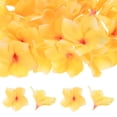thumbnail image 1 of Uxcell 30-Pack Cabezas de Flores Artificiales de Plumeria, 3.94"/ 10cm Flores de Plumeria Falsas de Seda para Manualidades DIY, Amarillo, 1 of 1