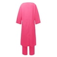 thumbnail image 5 of Fiaer,Women's Oversized Linen Irregular Hem Lounge Wear Sets,Womens 2 Piece Set for Comfy Palazzo Pants and Crew Neck Long T Shirts,Ladies Loose Fit Lightweight Outfits Set Hot Pink XXL, 5 of 5
