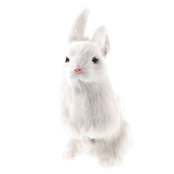 Juguetes para niños, figura de animal de conejo, modelo, herramienta de enseñanza científica. Blanco