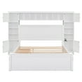 thumbnail image 5 of MODERNLUXE Queen Size Bed Frame with Trundle,Solid Wood Platform Bed with 10 Shelves,2 Storage Drawers,4 Cabinets,Charging Station and Bookcase Headboard,No Box Spring Needed/Noise Free,White, 5 of 7