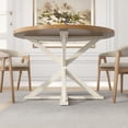 thumbnail image 3 of ChVans 47" Round Dining Table for 4 People, Rustic Farmhouse Wooden Round Table for Kitchen Living Roon Dinning Room, 3 of 7