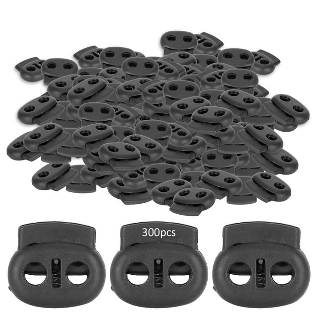 Oubit Cord Locks,300Pcs Double Hole Spring Cord Locksfor Bag Spring Cord Locks Professional Grade