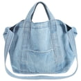 thumbnail image 4 of Denim Fabric Handle Bag Retro Crossbody Bag Large Capacity Bag Shoulder Bag, 4 of 7