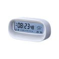thumbnail image 1 of Reloj despertador digital de viaje con fecha, hora, semana, temperatura y humedad grande Blanco, 1 of 7