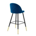 thumbnail image 6 of Modway Cordial 29.5" Velvet & Metal Bar Stools in Black/Navy (Set of 2), 6 of 10