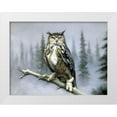 thumbnail image 1 of Pautov, Igor 32x25 White Modern Wood Framed Museum Art Print Titled - Owl in Winter, 1 of 4