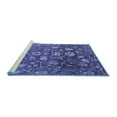 thumbnail image 2 of Ahgly Company Machine Washable Indoor Square Abstract Blue Modern Area Rugs, 3' Square, 2 of 4