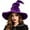 Deep Purple, variant on Black Witch Hat Adult, Ruched Witches Hat for Women, Velvet Wizard Hats for Halloween Party Cosplay Costume Accessory