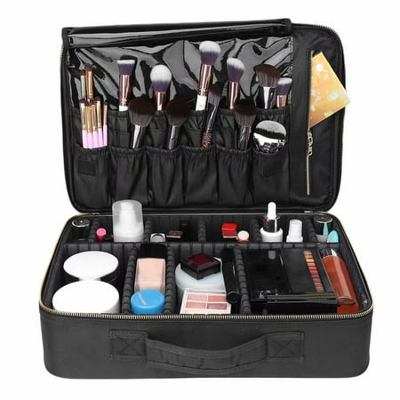 Akoyovwerve Professiona Portable Makeup Bag Travel Makeup Train Case Organizer Makeup Storage Boxes