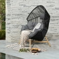 thumbnail image 2 of Grand Patio Outdoor & Indoor Oversized Egg Chair with Stand Wicker Lounge Chair with Cushions for Front Porch, Backyard, Bedroom Balcony, Dark Grey, 2 of 13
