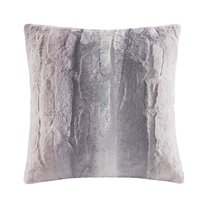 Gracie Mills Faux faux Square Pillow GRACE-3531 Reversible Lux Micro faux 18x18
