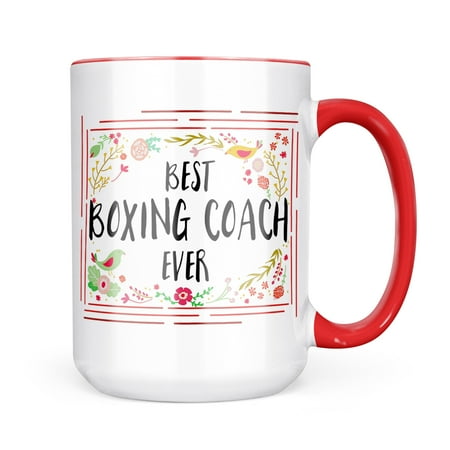 

Neonblond Happy Floral Border Boxing Coach Mug gift for Coffee Tea lovers