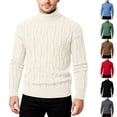 thumbnail image 5 of Men's Turtleneck Cable Knit Sweater Long Sleeve Pullover Warm Winter Top, 5 of 5