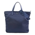 thumbnail image 1 of Pre-Owned PRADA handbag shoulder bag nylon leather navy men women 90080g, 1 of 5
