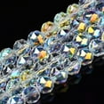 thumbnail image 6 of Electroplate Transparent Glass Beads Strands AB color Plated Faceted Round Clear AB 10x10x9.5mm Hole: 1.5mm about 58~60pcs/strand 21.65~22.44 inch(55~57cm), 6 of 6