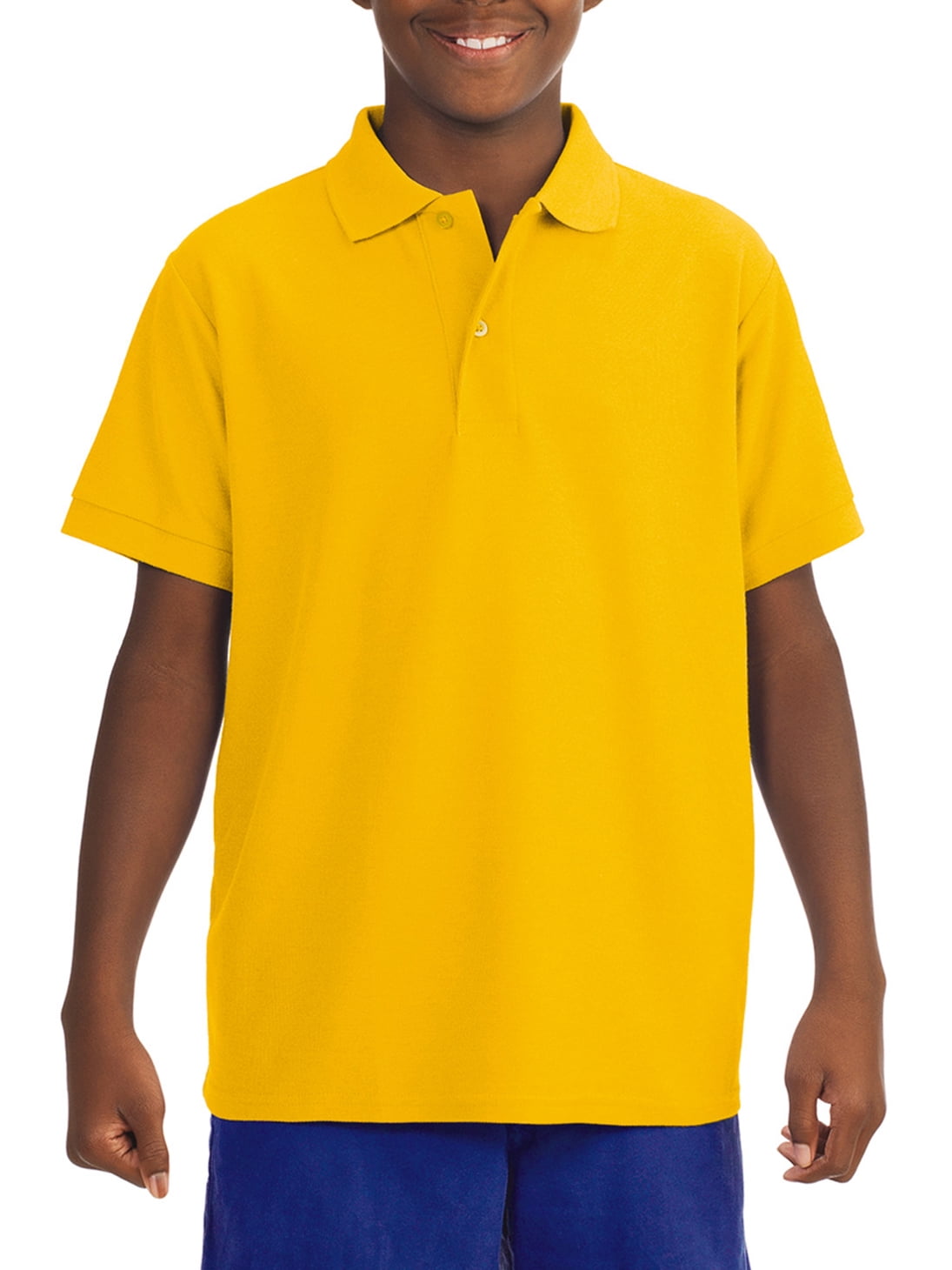 Jerzees Boys' School Uniform Wrinkle Resistant Performance Polo Shirt Size Large 