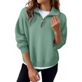 thumbnail image 5 of JUUNthy Sweater for Womens, Warm Fashion Long Sleeve Zipper Collared Pullover Ribbed Knitted Tops Gray XL, 5 of 16