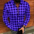 thumbnail image 3 of Chbgutlmr Shirts for Men Fall Button down Plaid Work Shirts Long Sleeve Lapel Neck Stylish Casual Tops, 3 of 8