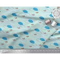 thumbnail image 2 of Soimoi Green Poly Georgette Fabric Clouds & Bird Print Fabric by Yard 42 Inch Wide, 2 of 5