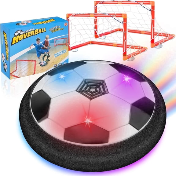 HAHA.PPCC LED Hover Soccer Ball Floating Indoor Game Set with 2 Goals, EVA, Battery Powered, 2 Piece