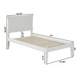 thumbnail image 4 of Leo & Lacey Solid Wood Twin Platform Bed with USB Charging Station in White, 4 of 4