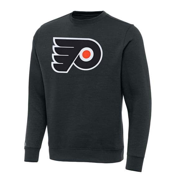 Men's Antigua Charcoal Philadelphia Flyers Victory Crewneck Pullover Sweatshirt