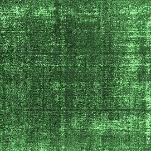 Ahgly Company Indoor Square Oriental Emerald Green Industrial Area Rugs, 3' Square