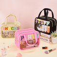thumbnail image 3 of Bolsa de maquillaje SIMBOOM Clear Letter Black Talla L impermeable, 3 of 8