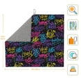 thumbnail image 2 of Uemuo Graffiti Art Pattern Dish Drying Mat,16*18 inch Absorbent Dish Drainer Kitchen Counter,Large Size Dish Drying Pad for Countertops,Sinks,Draining Racks, 2 of 6