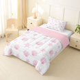 thumbnail image 2 of spefrowx Simple Line Shell Twin Comforter Sets for Girls, Pink Dot Starfish Coastal Bedding Set, Pink Reversible, 2pcs, 1 Comforter and 1 Pillowcase, 2 of 6