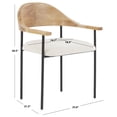 thumbnail image 3 of SAFAVIEH Couture Denver Contemporay Boucle Solid Dining Armchair, Ivory/Black, 3 of 7