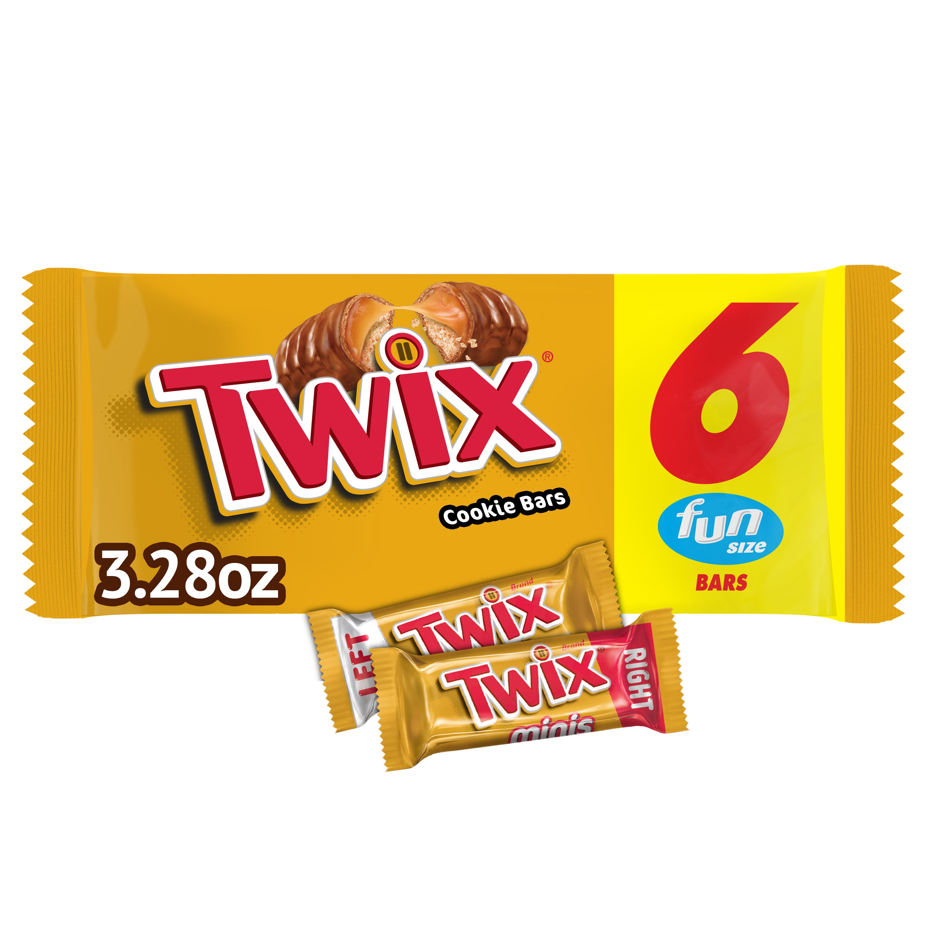 Twix Caramel Chocolate Candy Bar Bulk Pack - 3.28 oz (Pack of 6)