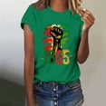 thumbnail image 2 of DDAPJ pyju Black History Month T-shirts for Women Short Sleeve African American Country Celebration Tee Shirts Color Block Printed Casual Round Neck Tee Tops Green M, 2 of 5