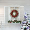 thumbnail image 5 of 20 Inch Artificial Christmas Wreath, Winter Wreath for Front Door with Red Berries and Cedar Leaves, Indoor Outdoor Xmas Decor, 5 of 7