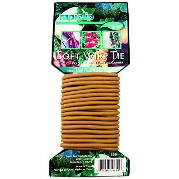 Luster Leaf 859 Rapiclip Light Duty Soft Twist Plant Wire Tie, Natural, 16'