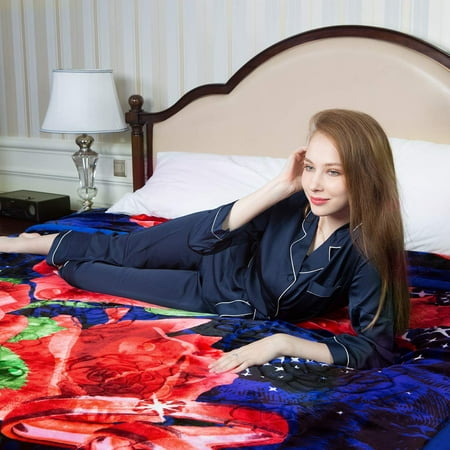 - Winter Heavy Warm Blanket 2 Ply Printed Super Soft Raschel Plush Fleece Blanket,Queen Size