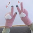 thumbnail image 5 of Guantes cálidos de felpa para mujer, manoplas suaves y esponjosas para pantalla táctil, dedos completos, guantes de nieve para niñas, 5 of 5