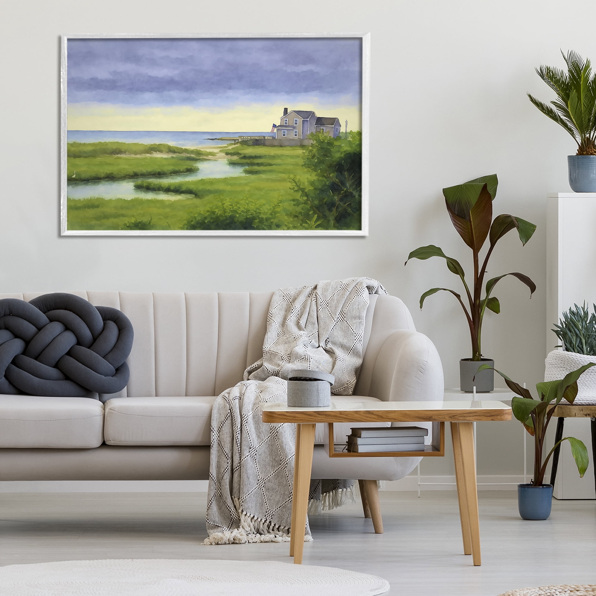 Stupell Industries Marshside Serenity on Cape White Framed Giclee Art, design by Grotto Studios