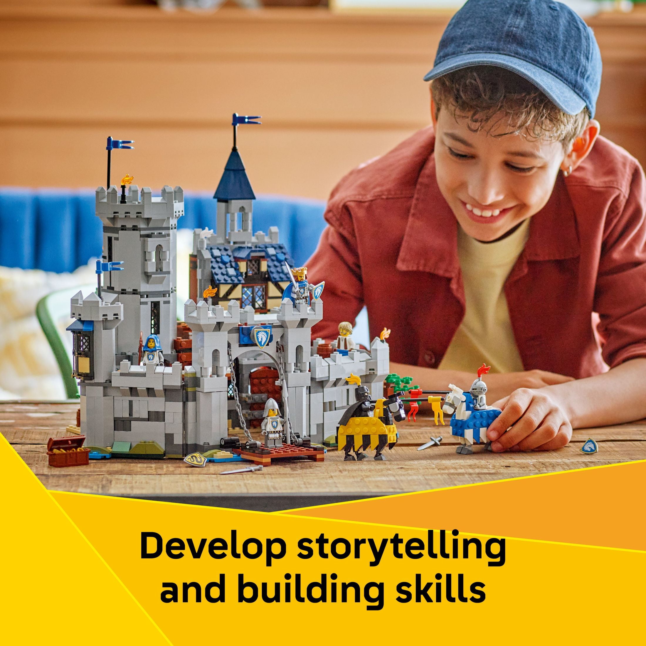 LEGO Creator 3 in 1 Medieval Horse Knight Castle Building Toy for Kids - Building Blocks & Learning Toy for Boys & Girls Ages 9+ - 3 Storytelling Toy Building Sets in 1 - Gift for Birthdays - 31168