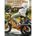 thumbnail image 6 of E Trike Electric Tricycle for Adults – 750W Motor, 18 MPH, Fat Tire Folding 3-Wheel Electric Tricycle, Step-Thru, Up to 55 Miles, Orange, 6 of 7