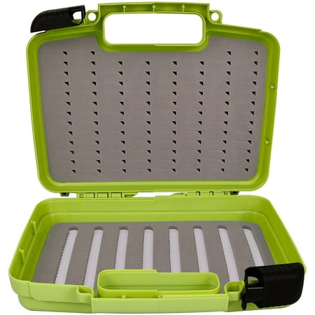 Aventik Streamer Fly Box Click Lock Large Streamer Flies Fishing Box Boating Fishing Tackle Storage Trays Organizer Box Hardware Box 10.43X8.27X3.15inch(SF1B Green)