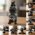 thumbnail image 6 of DAMAI Clumsy Yoga Master Hippo,Funny Hippo Statue, 2inch Adorably Handcrafted 3D Resin Hippo Statue, Unique Meditation Sculpture for Home & Office, 6 of 8