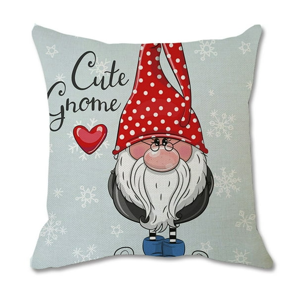 2022 Christmas Pattern With Santa Claus Christmas Ornaments Faceless Doll Pillow Covers Santa Claus Pattern